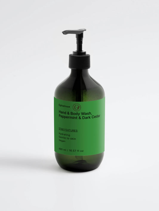 Hand & Body Wash, Peppermint & Dark Cedar