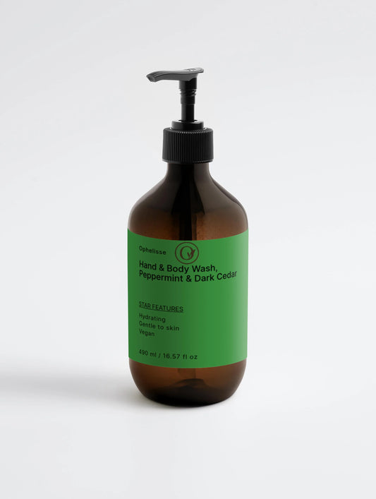 Hand & Body Wash, Peppermint & Dark Cedar